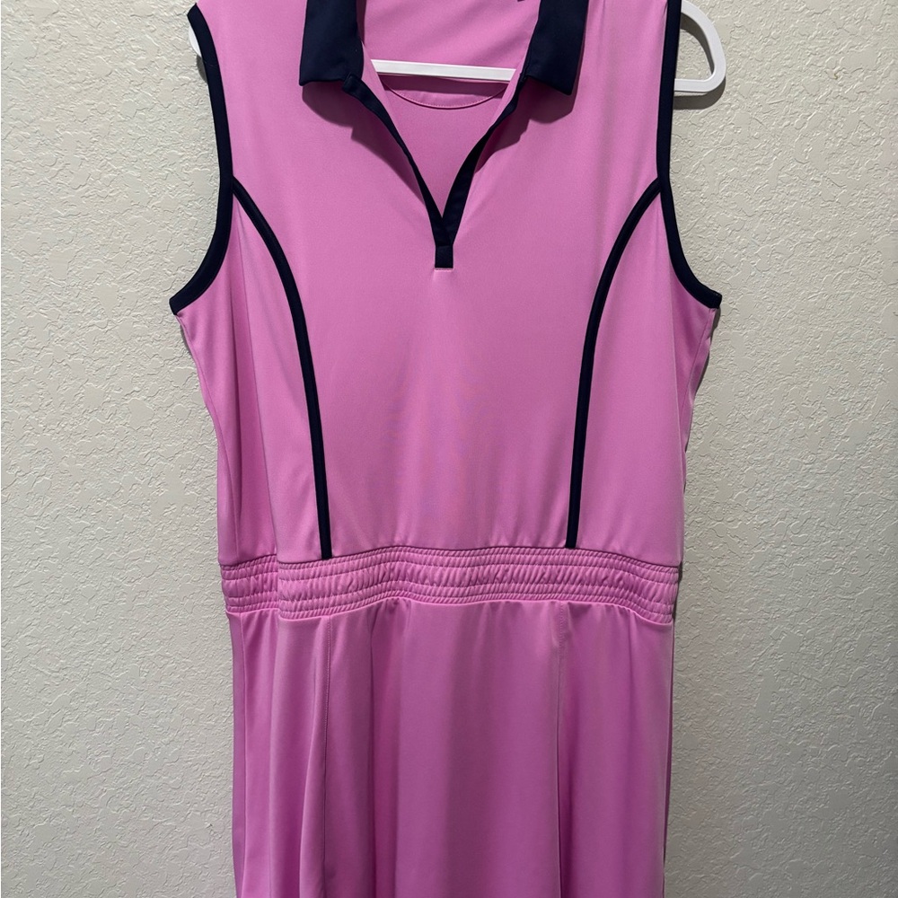 Callaway Pink and Navy Polo Dress